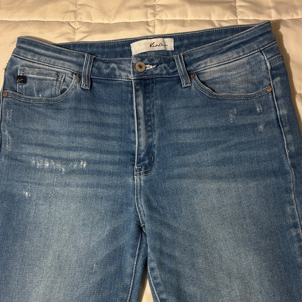 KanCan Estilo Frayed Hem Blue Sraignt Leg Jeans size 11 - Picture 2 of 10